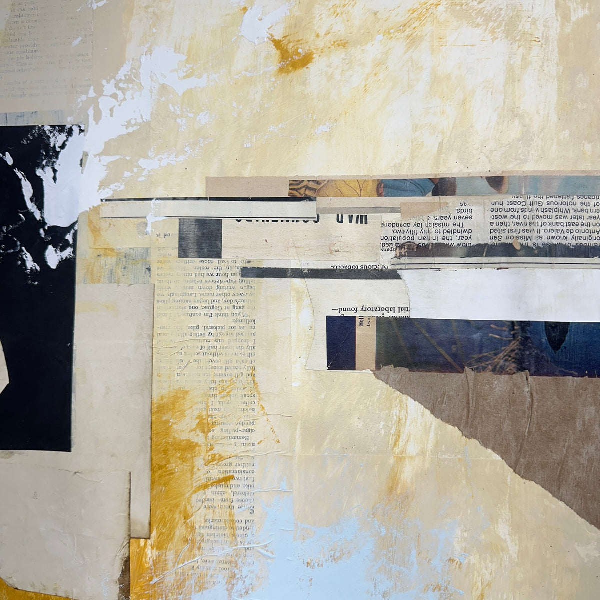 Original Mixed Media Modern Art Colllage Painting 18x24 "Monopsony" Signed