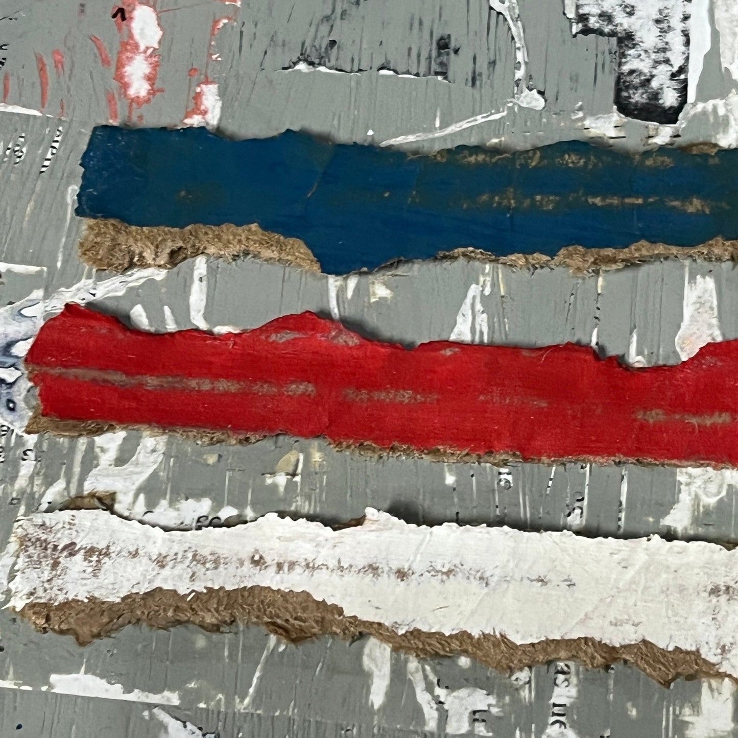 Original Framed Mixed Media Contemporary Art Collage 6x11 "Hallway"
