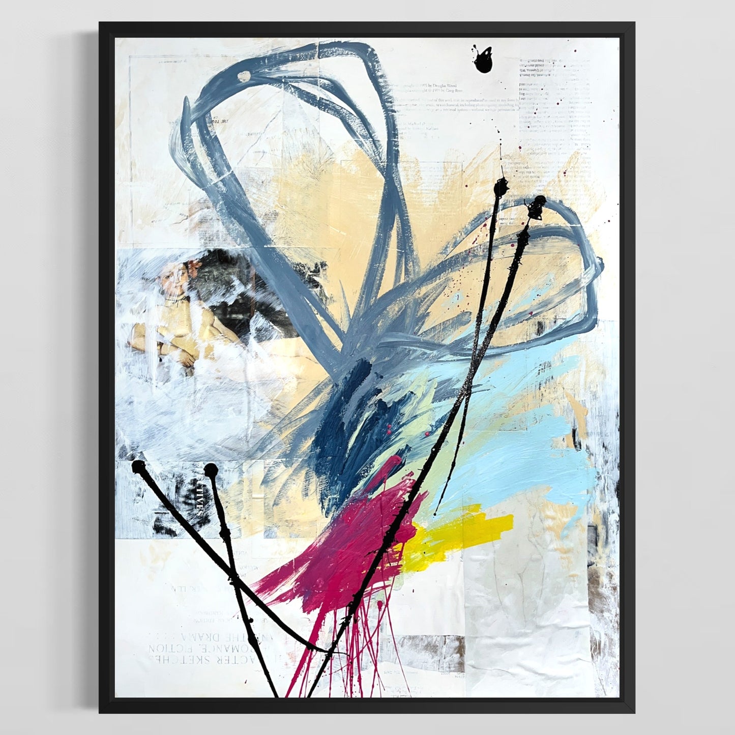 Original Mixed Media Abstract Modern Art Painting 18x24 "Koine" Signed