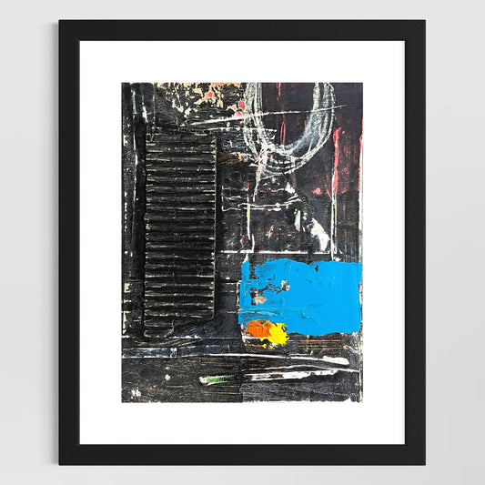Original Grunge Minimalist Modern Art Collage Painting 8.5x11 "Pappus" Signed