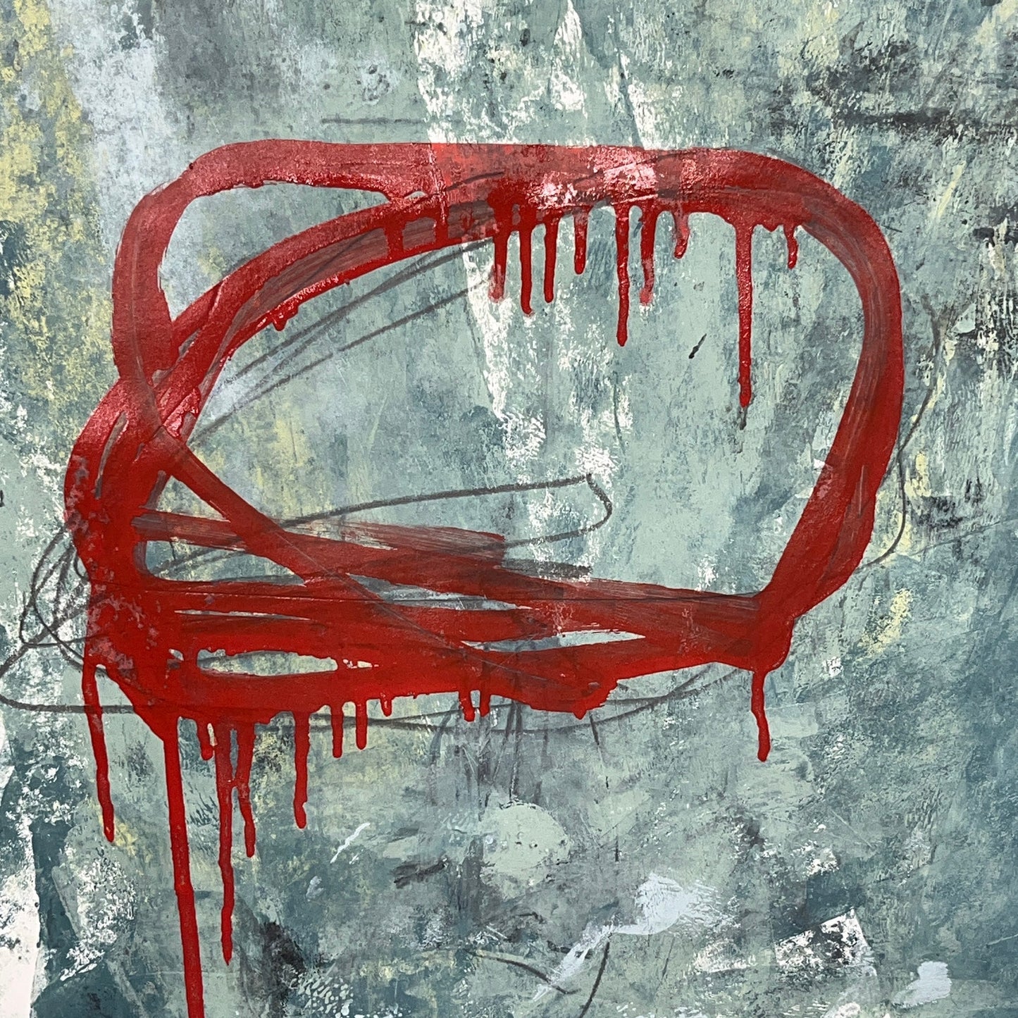 Original Mixed Media Abstract Modern Art Painting 24x36 "Upaithric" Signed