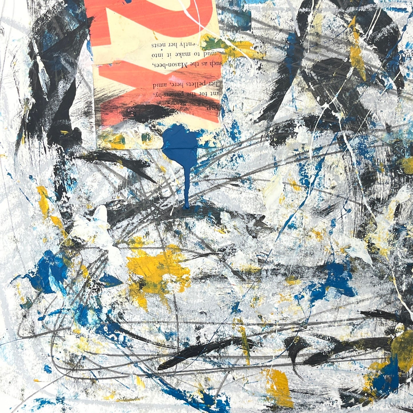 Original Mixed Media Abstract Modern Art Painting 18x24 "Holosteric" Signed