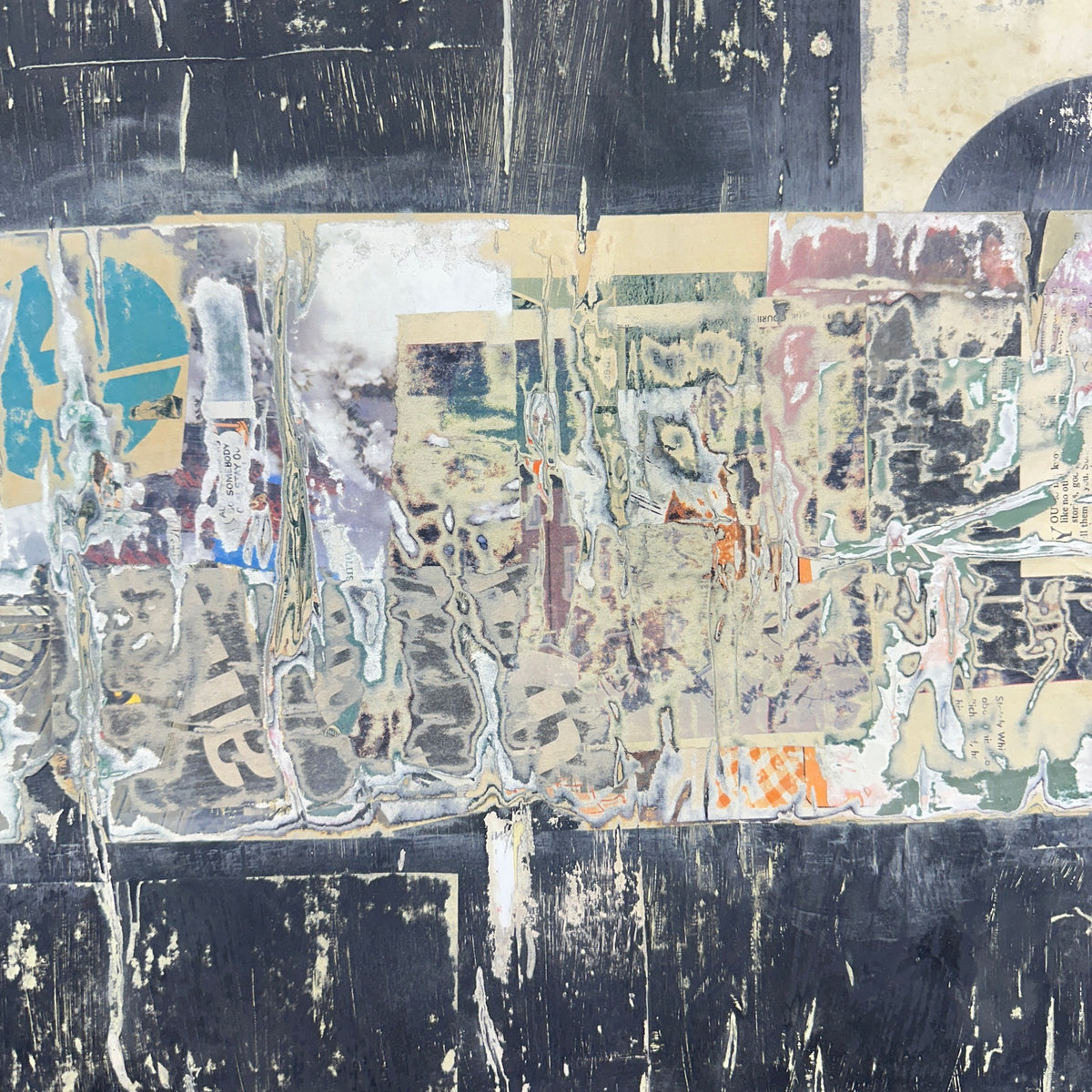 Original Mixed Media Modern Art Collage Painting 18x24 "Cosset" Signed