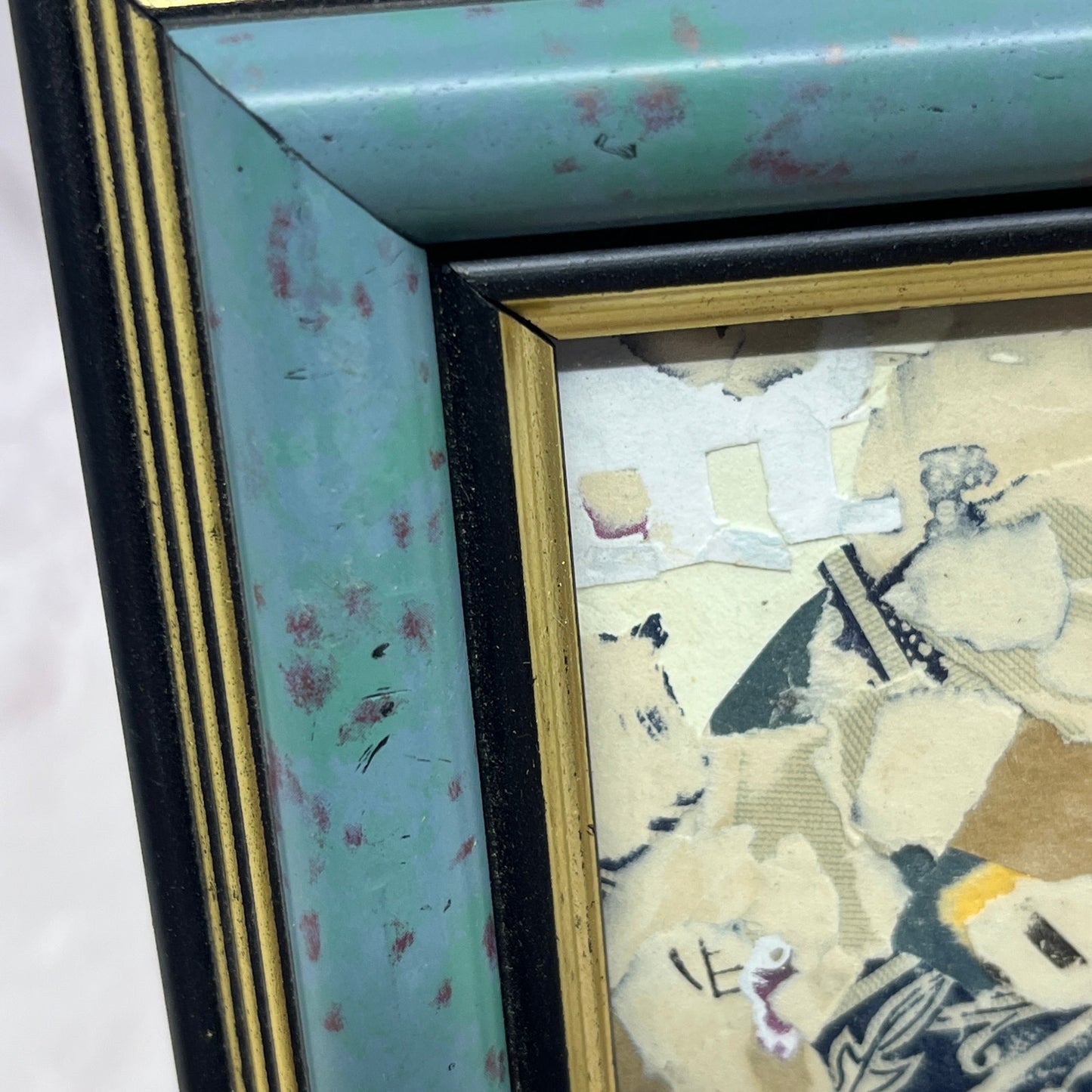 Original Framed Mixed Media Art Collage 5x7 "Periodic" TK3