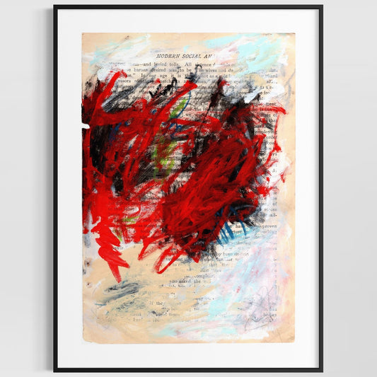 Original Abstract Modern Art Painting on Paper from 1902 Magazine #1 Signed