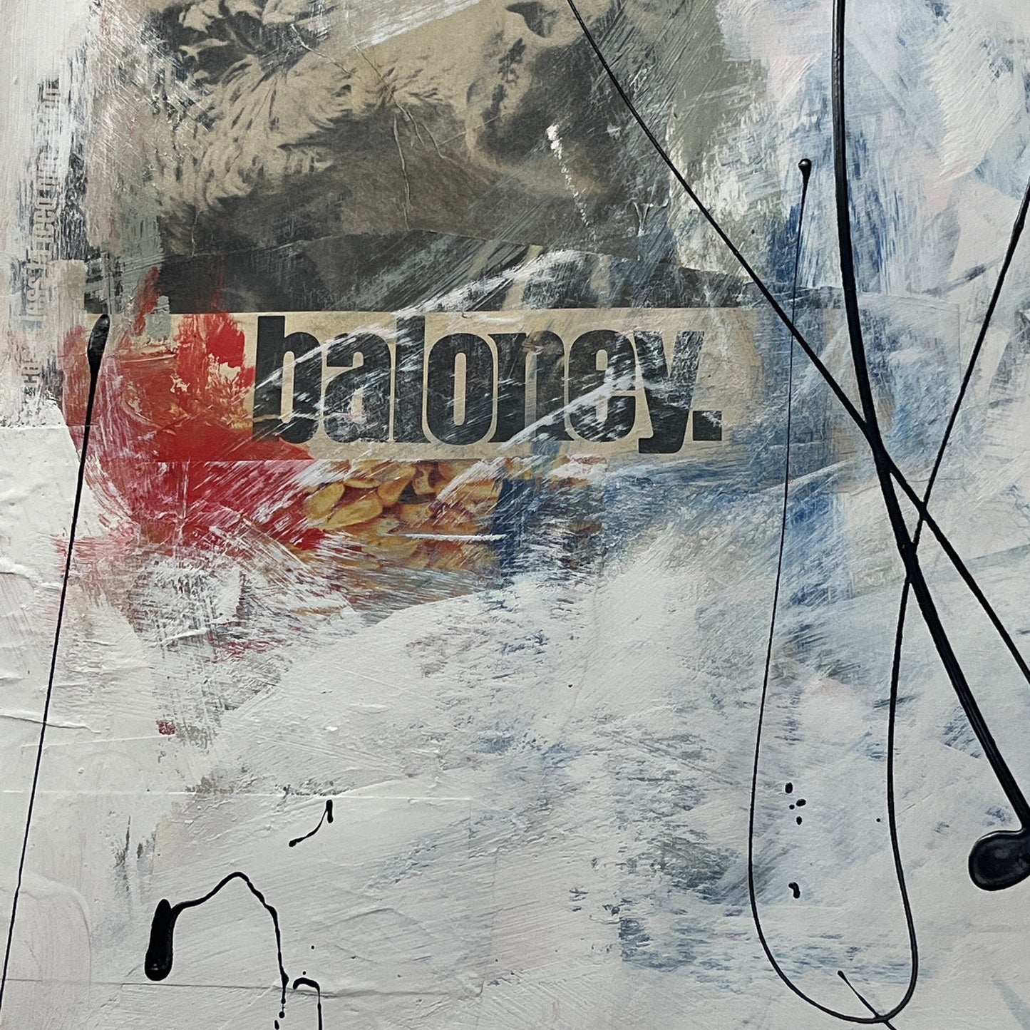 Original Mixed Media Abstract Art Painting 18x24 “Baloney" Signed