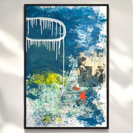 Original Mixed Media Abstract Modern Art Painting 24x36 "Rhombos" Signed