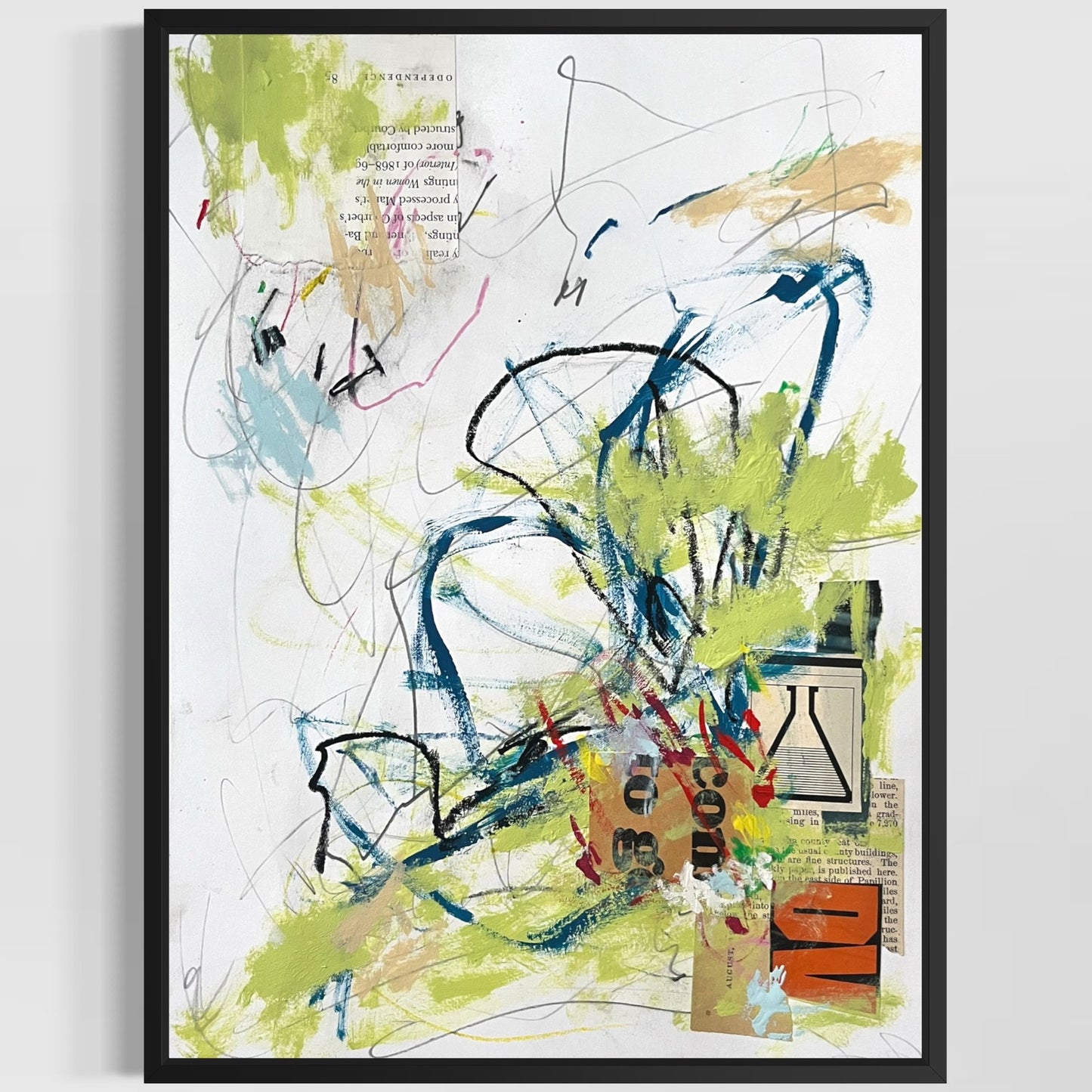 Original Abstract Modern Art Painting on Paper "Objuration" #12 Signed