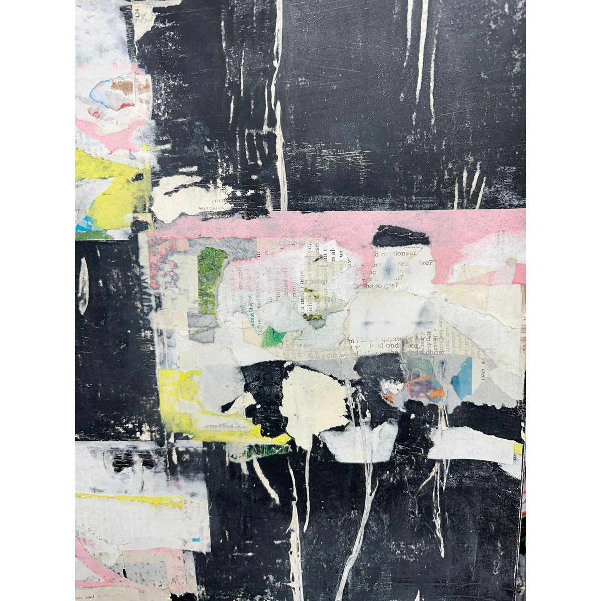 Original Mixed Media Modern Art Collage Painting 18x24 "Gramercy" Signed