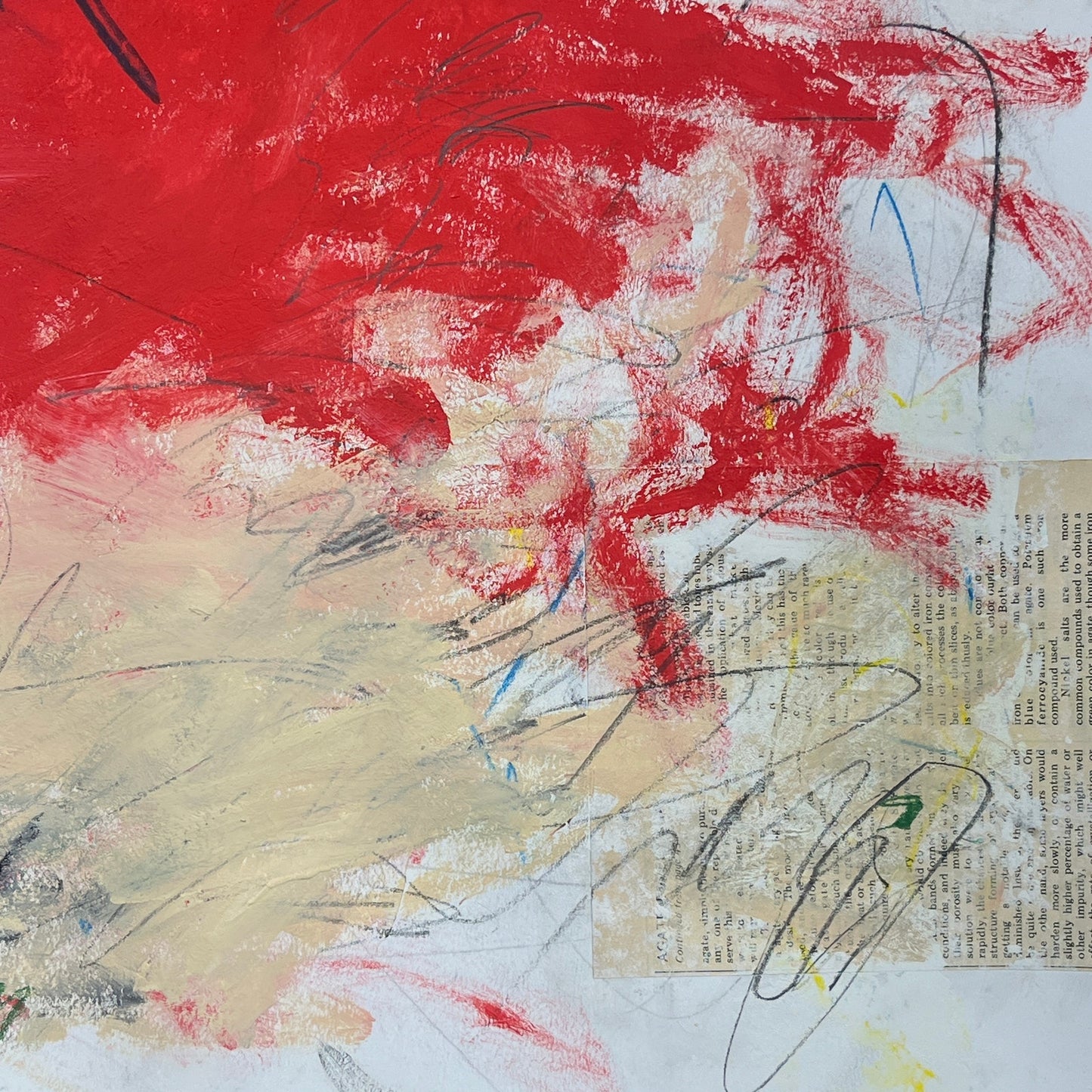 Original Mixed Media Abstract Modern Art Painting 18x24 "Pneumography" Signed