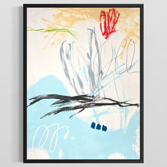 Original Mixed Media Abstract Modern Art Painting 18x24 "Atmology" Signed