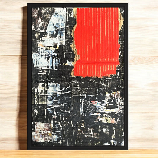 Original Framed Minimalist Modern Art Collage Painting 12x18 "Verst"