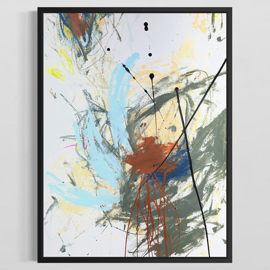 Original Mixed Media Abstract Modern Art Painting 18x24 "Barouche" Signed