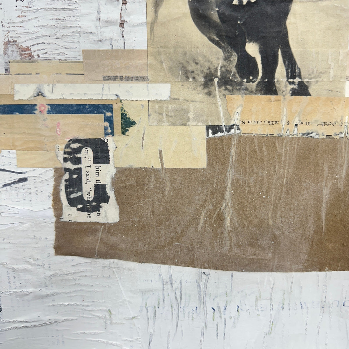 Original Mixed Media Modern Art Collage Painting 18x24 "Good Investment" Signed