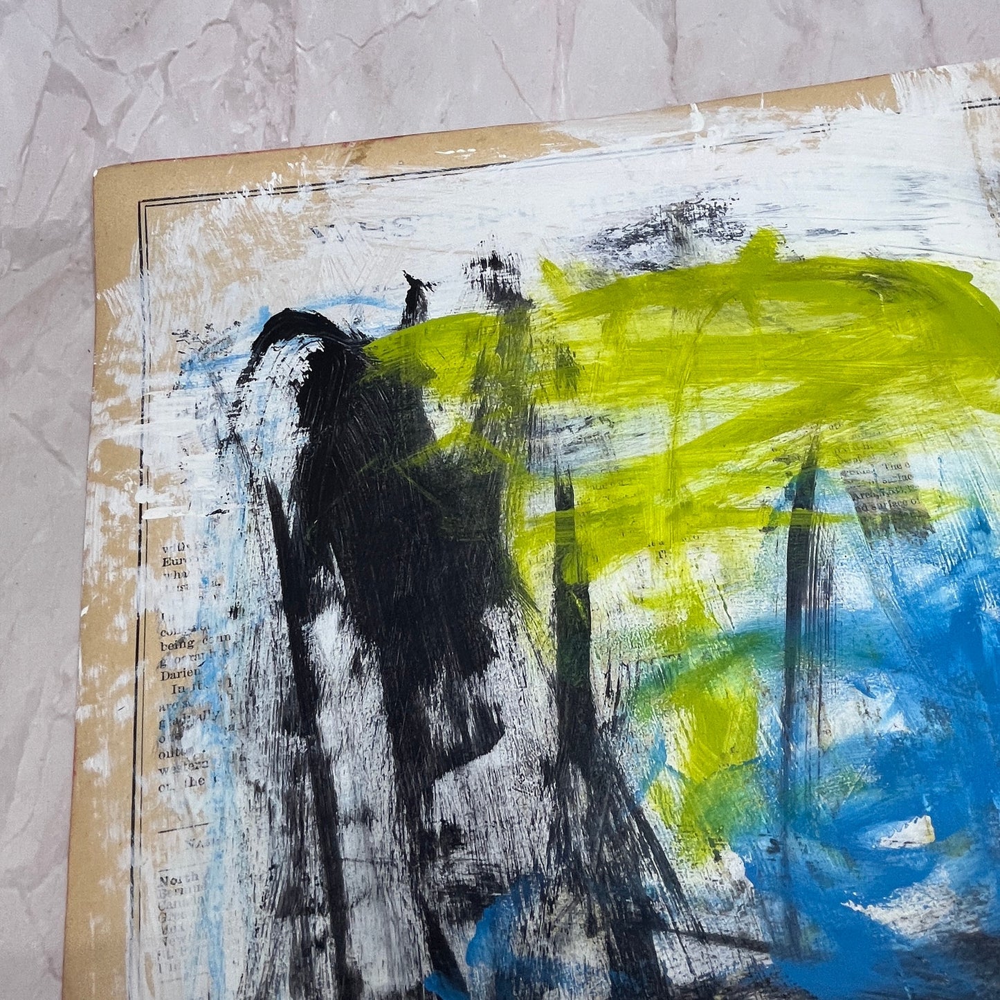 Original Mixed Media Abstract Art Painting "History of the Earth II"
