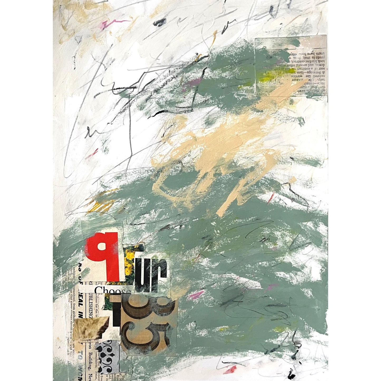 Original Abstract Modern Art Painting on Paper "Cataphract" #16 Signed