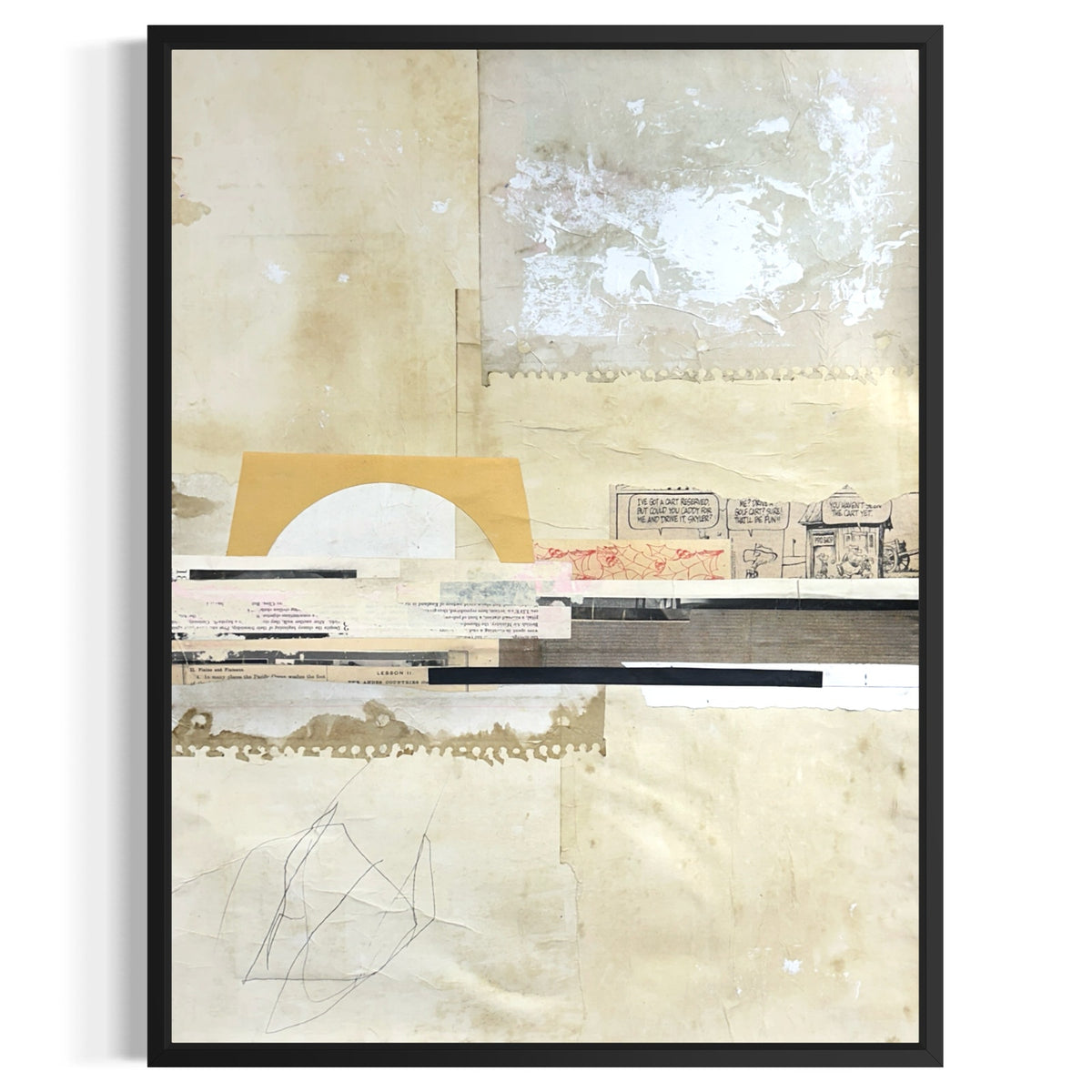 Original Mixed Media Modern Art Collage Painting 18x24 "Quotennial" Signed