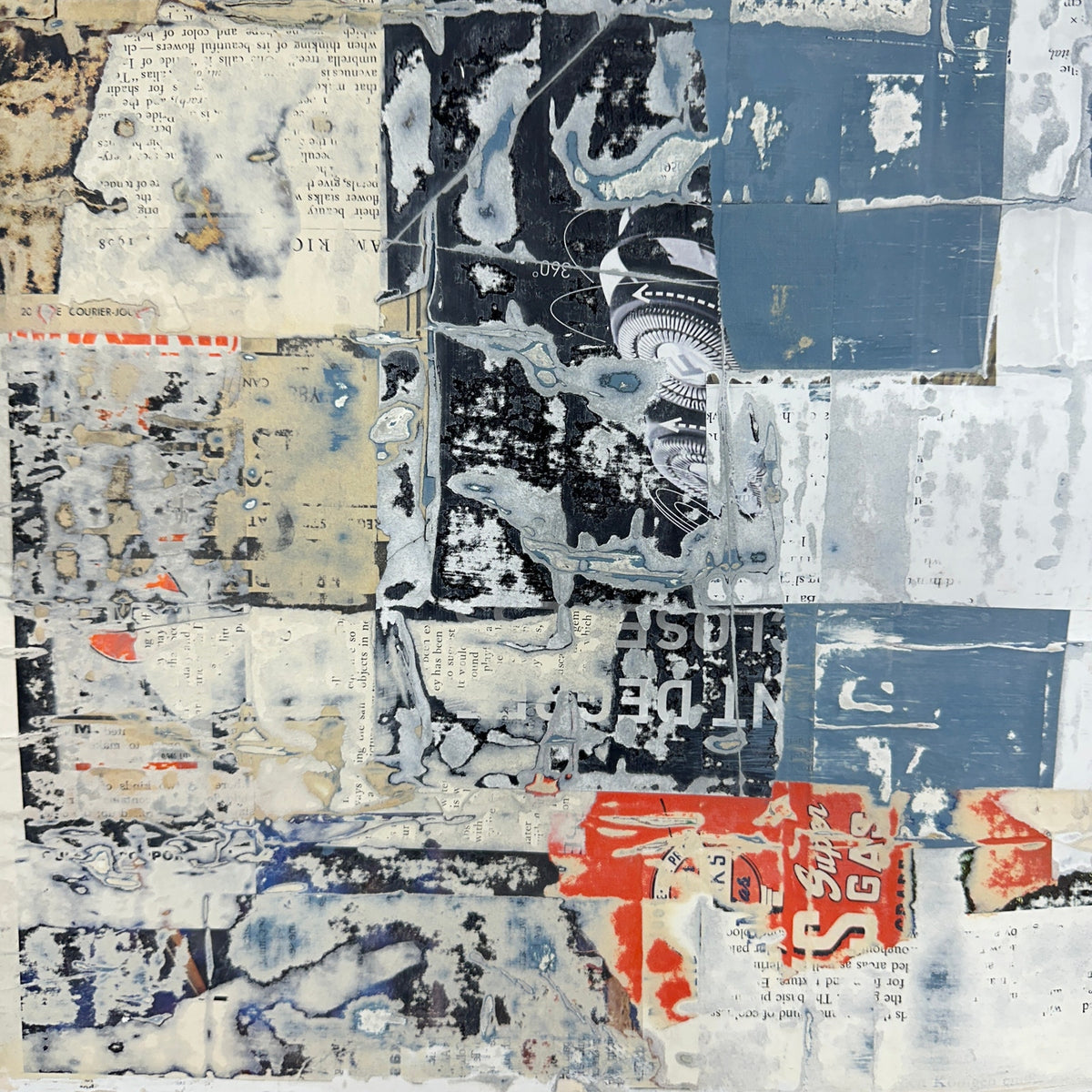 Original Mixed Media Modern Art Collage Painting 18x24 "Autography" Signed