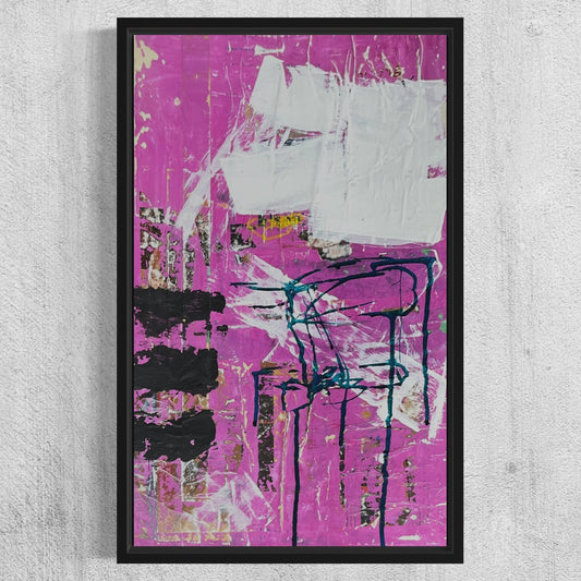 Original Framed Mixed Media Modern Art Collage Painting 12x18 "Undermine"