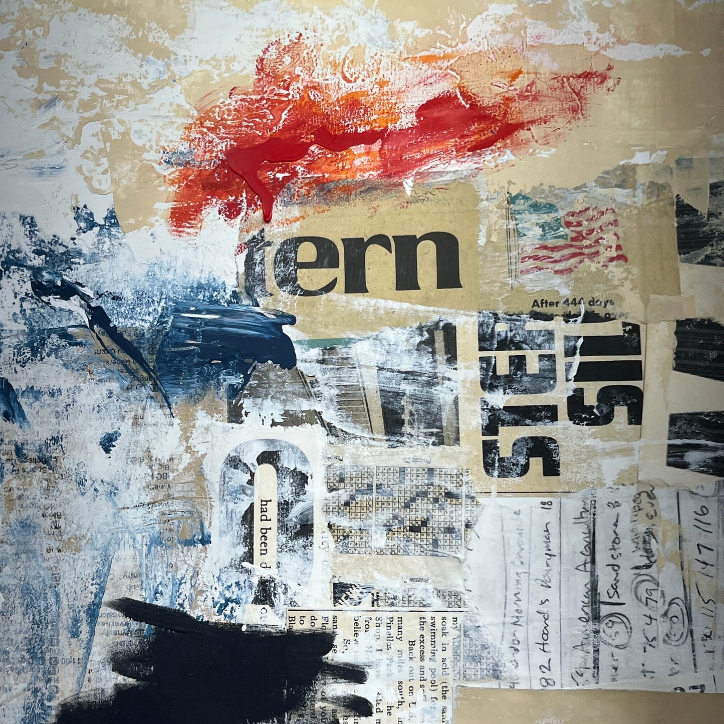 Original Mixed Media Abstract Modern Art Painting 18x24 "Sonorescent" Signed
