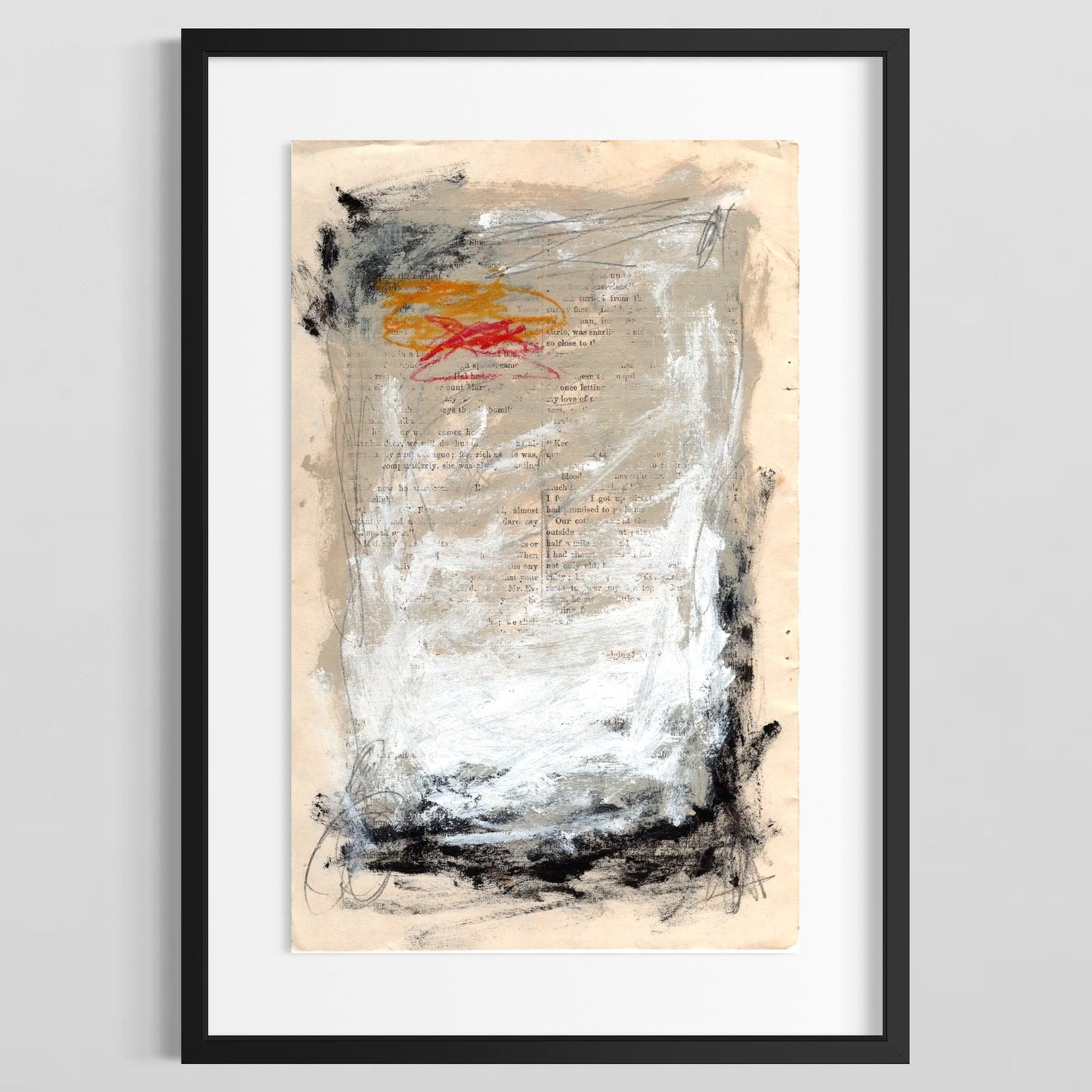 Original Abstract Modern Art Painting on Paper from 1878 Magazine #1 Signed