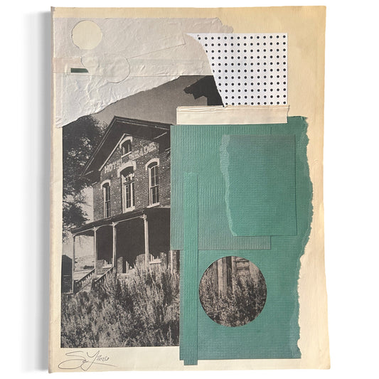 Original Mixed Media Modern Art Collage "Personalty" 9.5x12.5" Signed