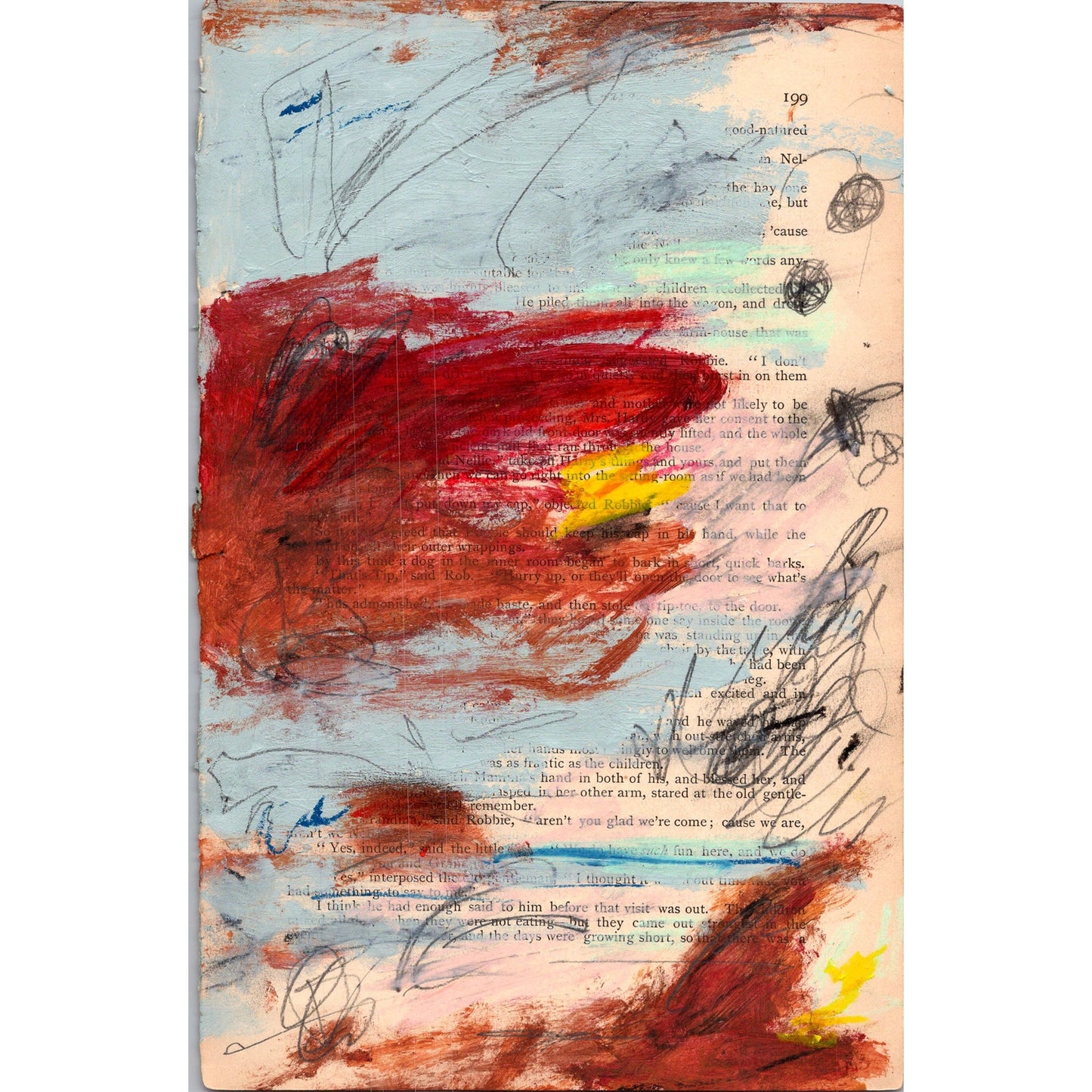 Original Abstract Modern Art Painting on Paper from 1875 Magazine #18 Signed