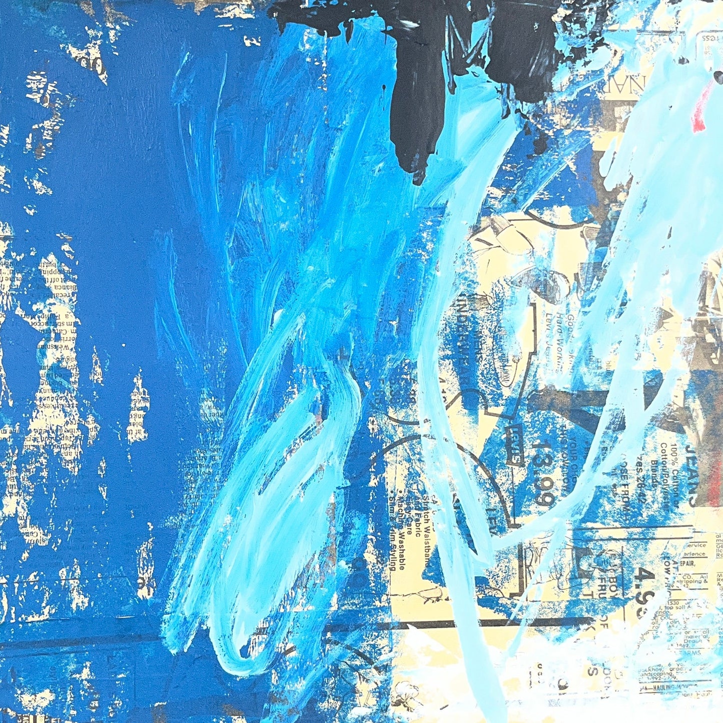 Original Mixed Media Abstract Modern Art Painting 18x24 "Mesocracy" Signed