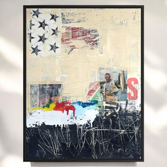 Original Mixed Media Abstract Modern Art Painting 18x24 "Melopepon" Signed