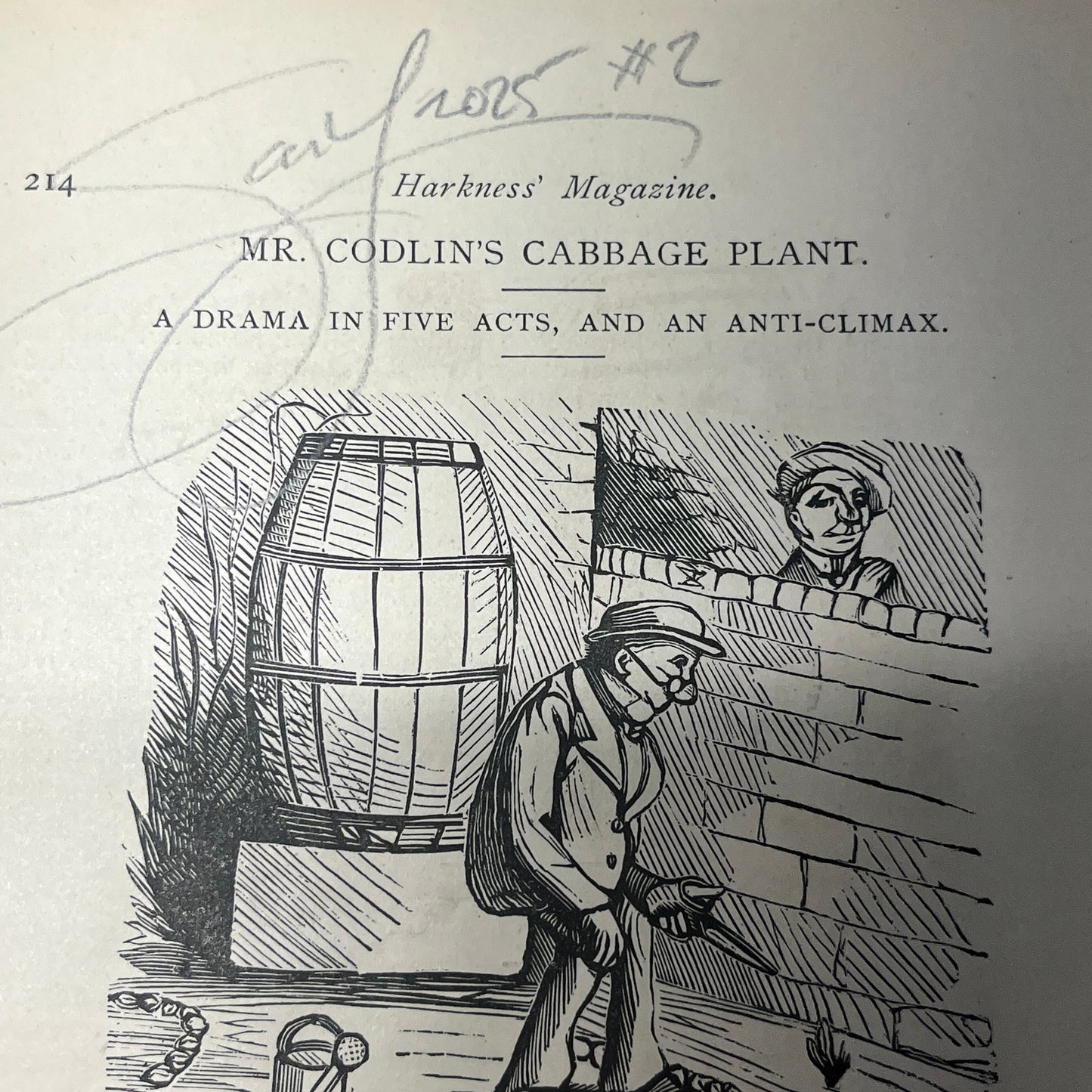 Original Abstract Modern Art Painting on Paper from 1875 Magazine #2 Signed