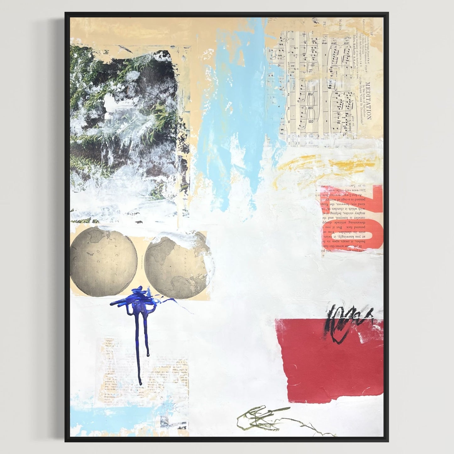 Original Mixed Media Abstract Modern Art Painting 18x24 "Usance" Signed