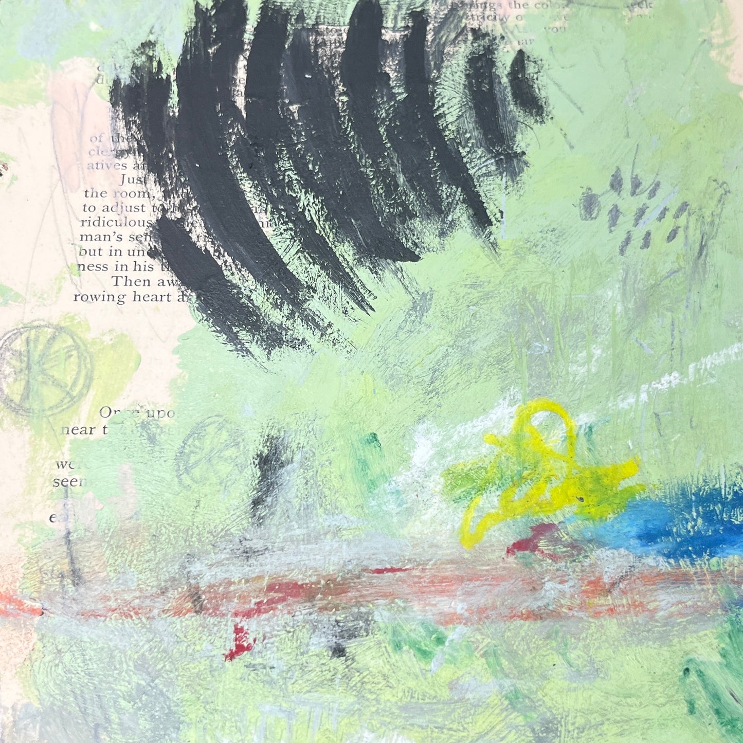 Original Abstract Modern Art Painting on Paper from 1875 Magazine #24 Signed