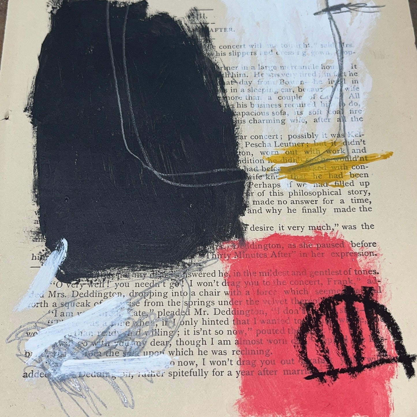 Original Abstract Modern Art Painting on Paper from 1875 Magazine #7 Signed