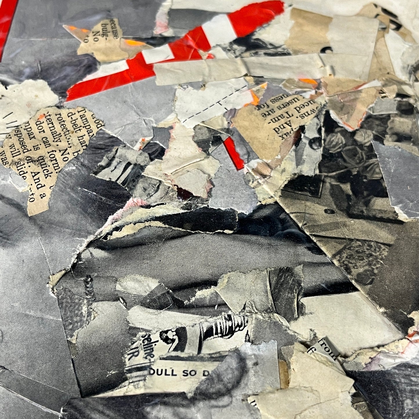 Original Mixed Media Abstract Art Collage 11x14 "1945 May 28 Life Magazine"