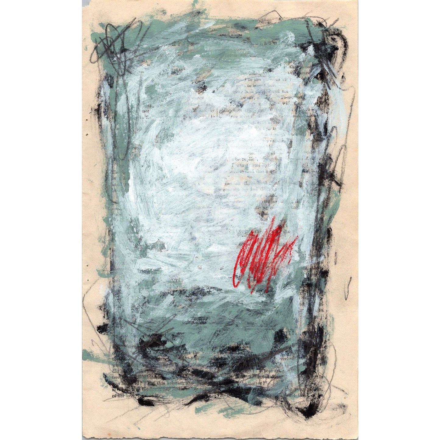 Original Abstract Modern Art Painting on Paper from 1878 Magazine #22 Signed