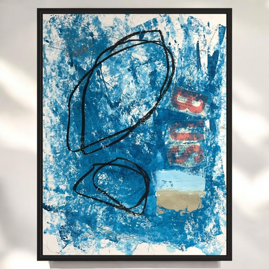 Original Mixed Media Abstract Modern Art Painting 18x24 "BUS" Signed