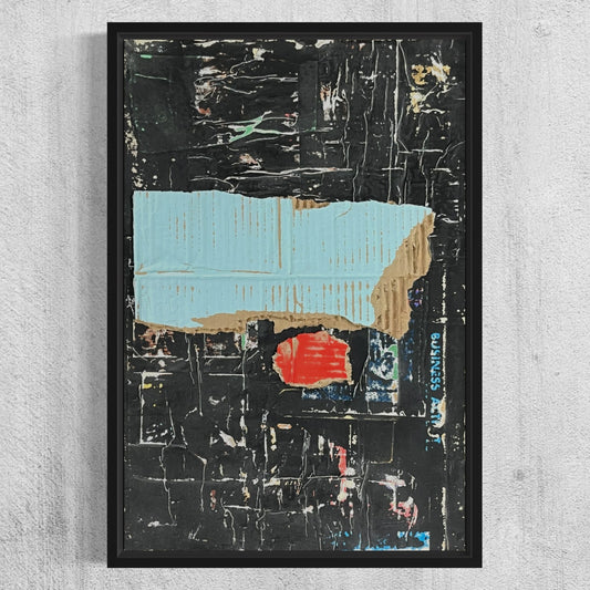 Original Framed Mixed Media Modern Art Collage Painting 12x18 "Mosquito"