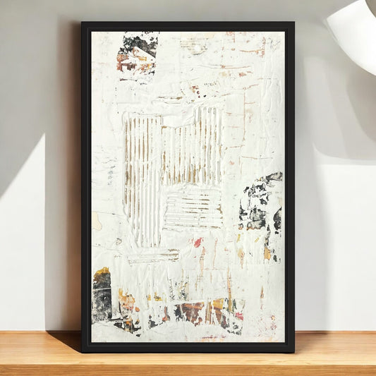 Original Framed Minimalist Modern Art Collage Painting 12x18 "Saltigrade"