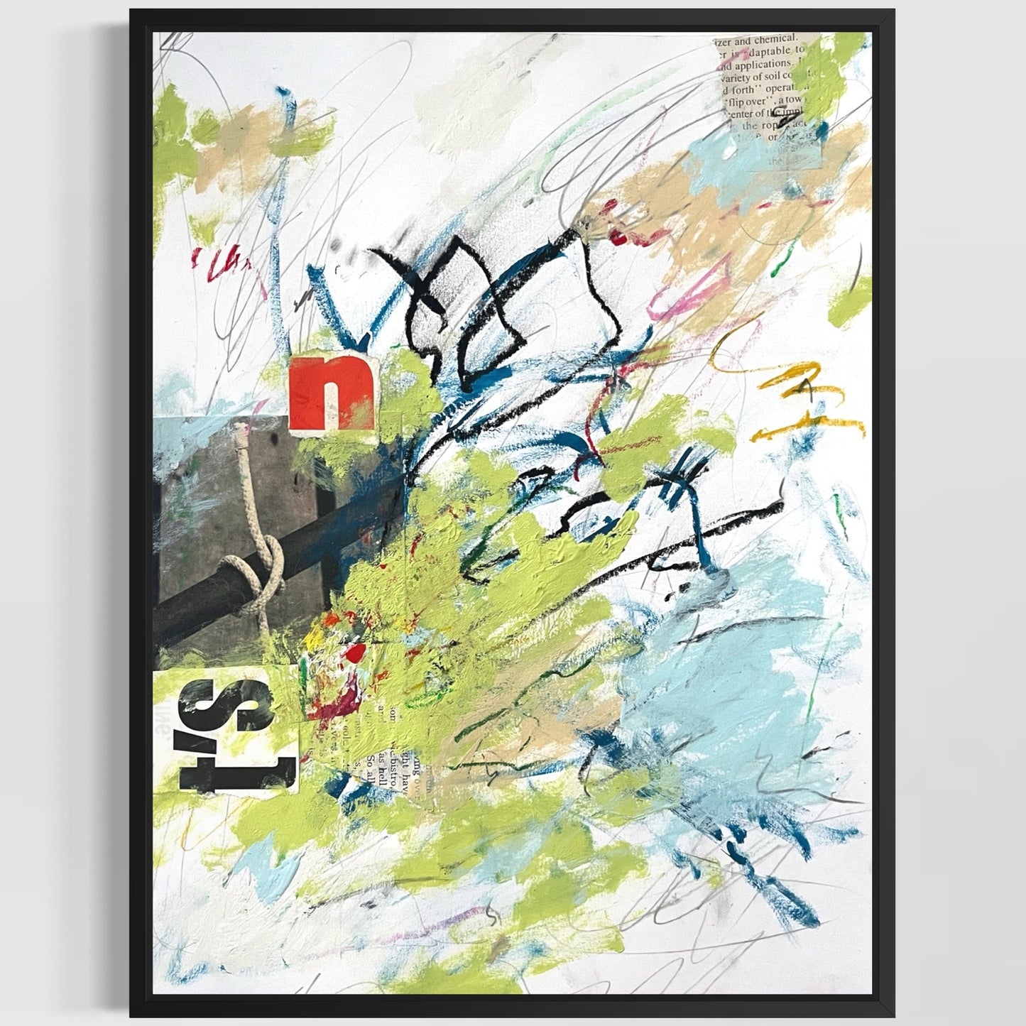 Original Abstract Modern Art Painting on Paper "Lumbriciform" #8 Signed
