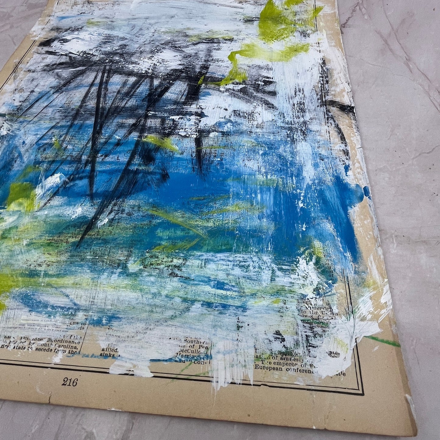 Original Mixed Media Abstract Art Painting "History of the Earth III"