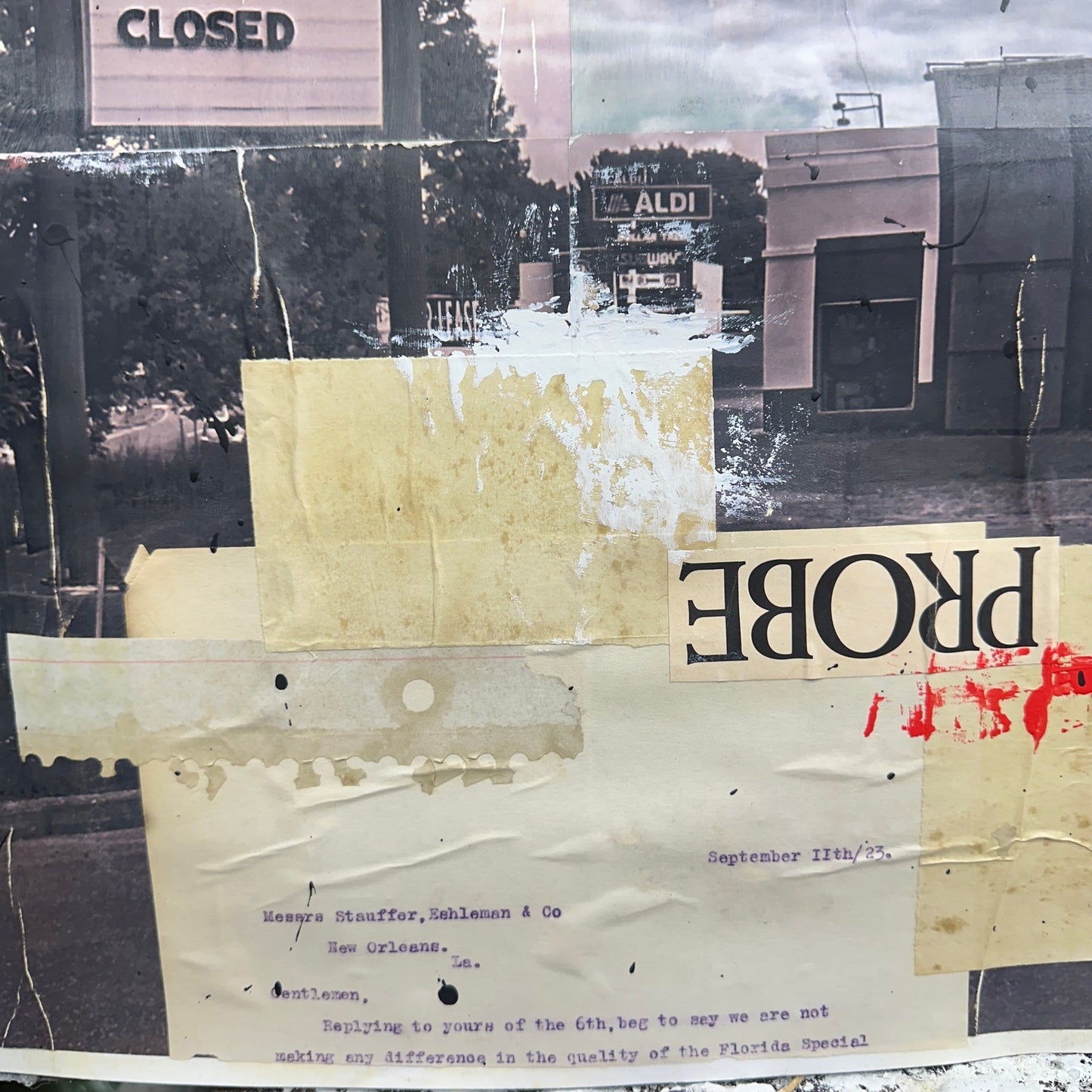 Original Mixed Media Modern Art Painting 18x24 "KFC Pine City MN" Signed