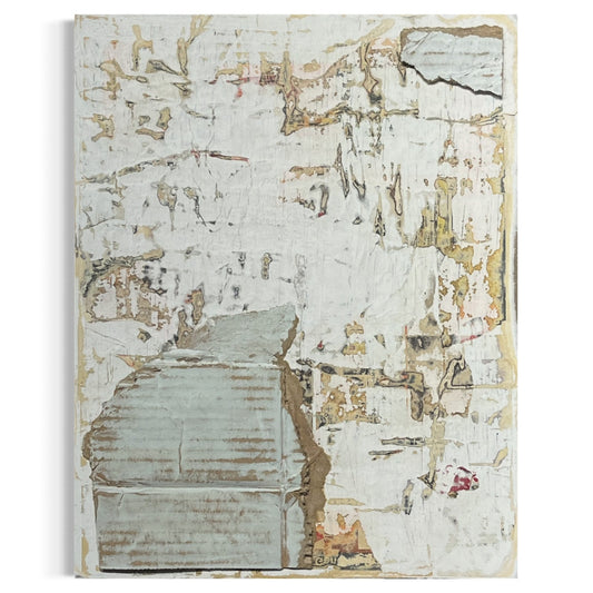 Original Mixed Media Abstract Art Collage Painting 11x14 "Wry"