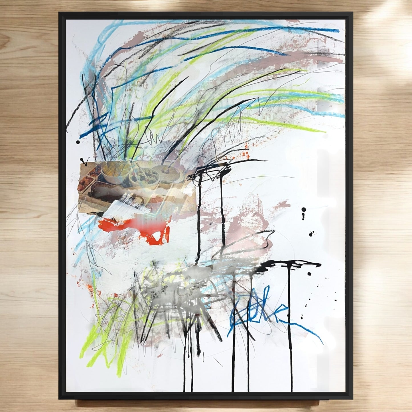 Original Mixed Media Abstract Modern Art Painting 18x24 "Acersecomic" Signed