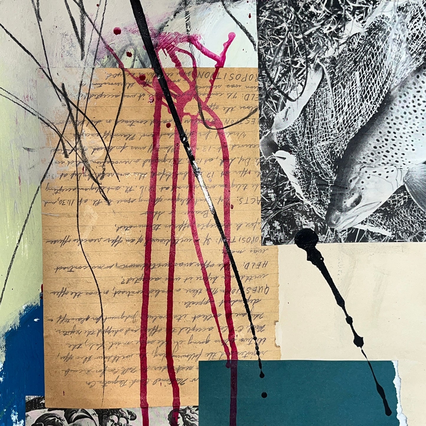 Original Mixed Media Abstract Modern Art Painting 18x24 "Vinew" Signed