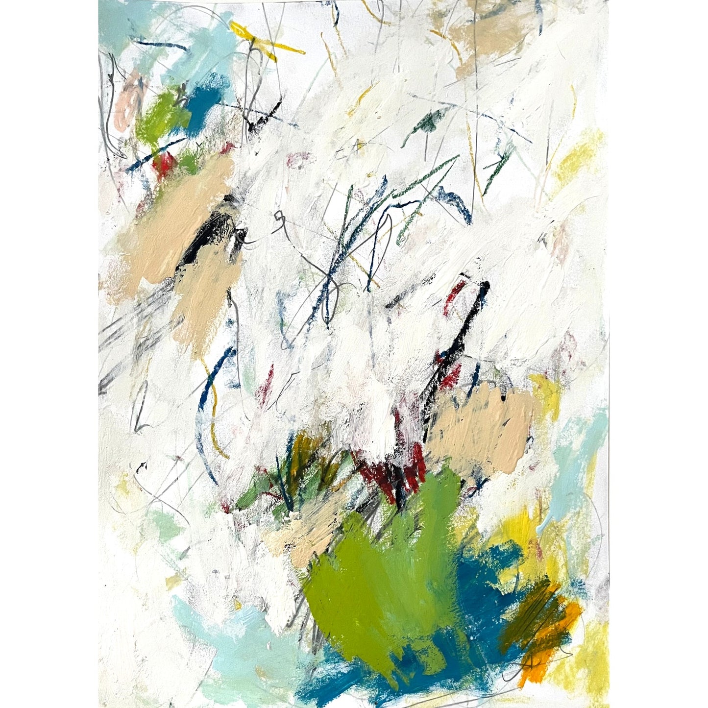 Original Abstract Modern Art Painting on Paper "Entomical" #3 Signed