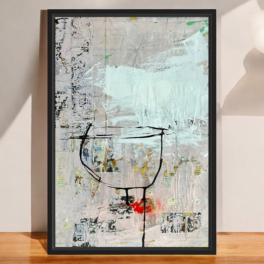 Original Framed Mixed Media Modern Art Collage Painting 12x18 "Objective"