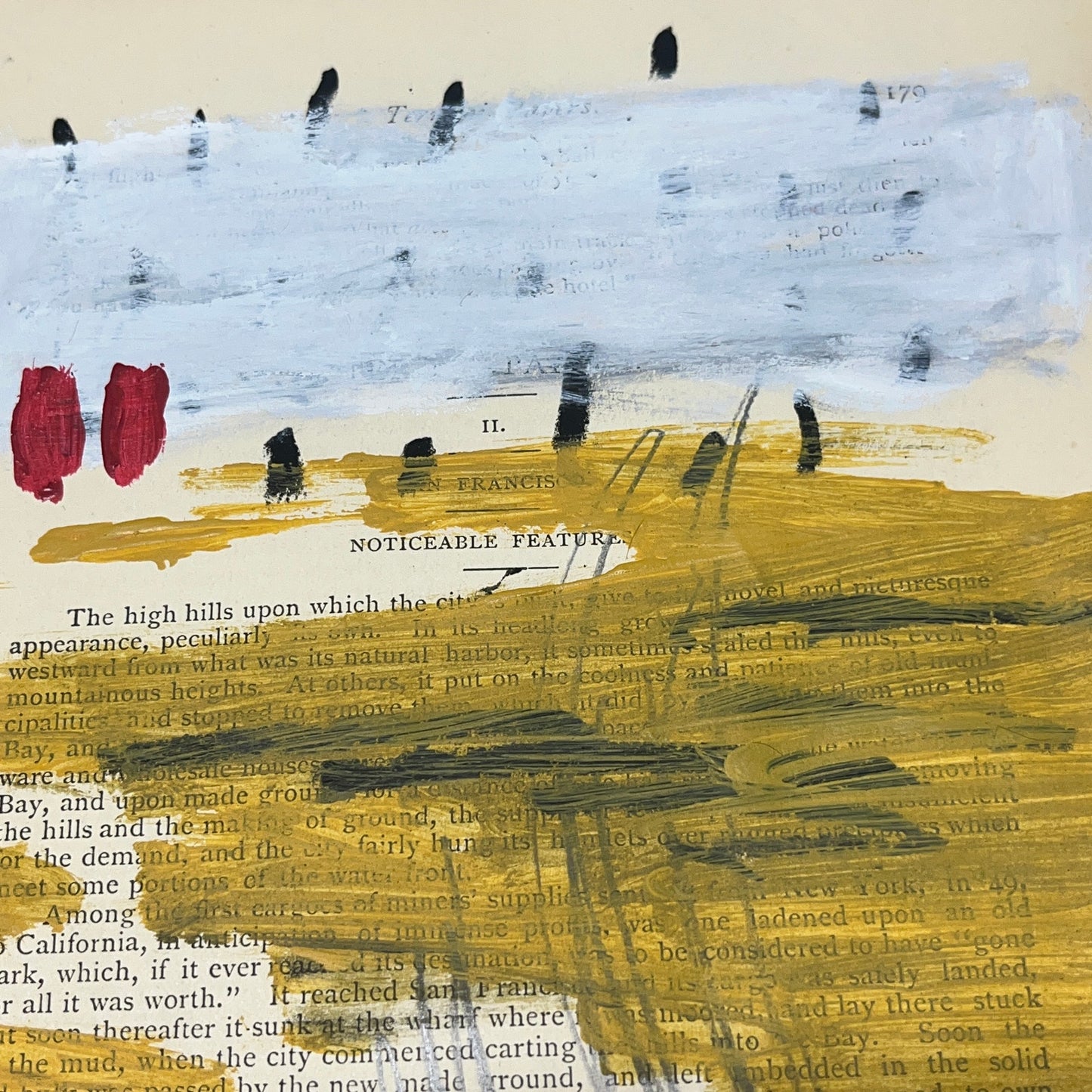 Original Abstract Modern Art Painting on Paper from 1875 Magazine #12 Signed