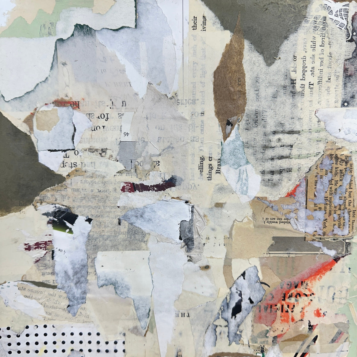 Original Mixed Media Modern Art Collage Painting 18x24 "Nimonic" Signed