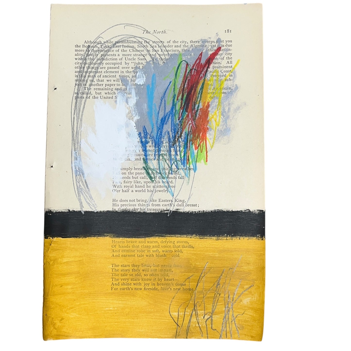 Original Abstract Modern Art Painting on Paper from 1875 Magazine #9 Signed