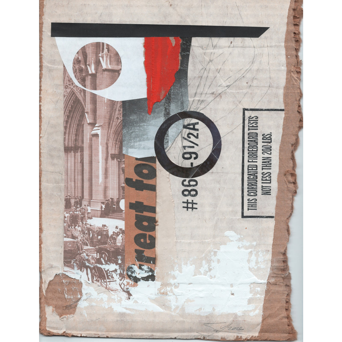 Original Mixed Media Modern Art Collage "Sympatrea" 8.5x11.25" Signed